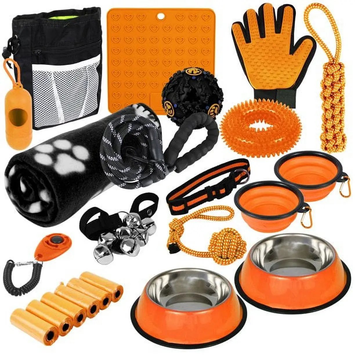 SETONWARE-Puppy-Starter-Kit-Dog-Toys-Bed-Blankets-Grooming-Tool-Training-Training-Bells-Leashes-Accessories-Dogs-Gift-New-Puppies-Orange-23-Pieces_55fedada-5614-4fe0-997f-f6e2b1af6a57.73c680fe7533179d8d85226f93479